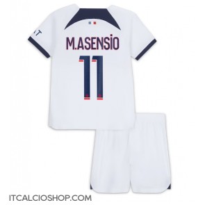 Paris Saint-Germain Marco Asensio #11 Seconda Maglia Bambino 2023-24 Manica Corta (+ Pantaloni corti)